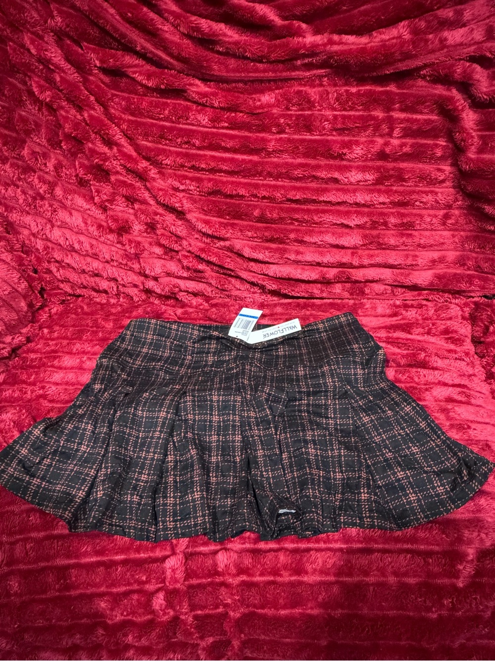 Wallflower Black and Red Plaid Circle Skirt